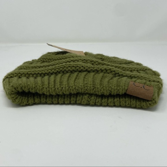 C.C Olive Green Knit Beanie NWT - Picture 3 of 6